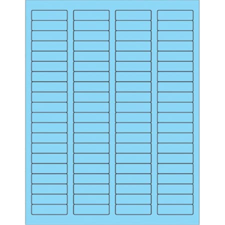 Officespace 1.75 x 0.5 in. Fluorescent Pastel Blue Rectangle Laser Labels, 8000PK OF2536974